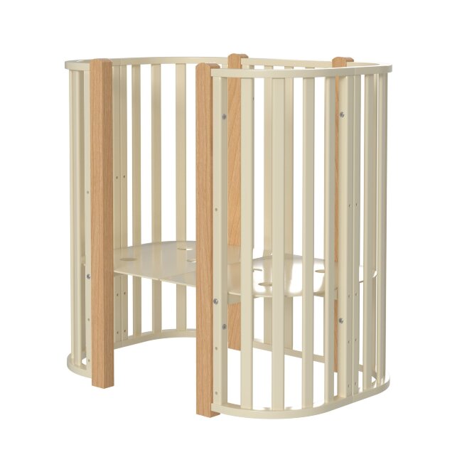 Кроватка MALIKA VERONA 4 в 1 слоновая кость, стойки бук